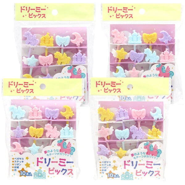10 mini bețișoare - unicorn, castel, fundă, lună, stea