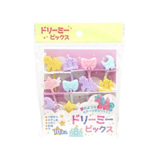10 mini bețișoare - unicorn, castel, fundă, lună, stea