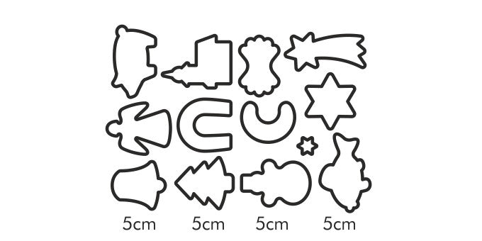 Forme pentru biscuiți de Crăciun (13 buc.)