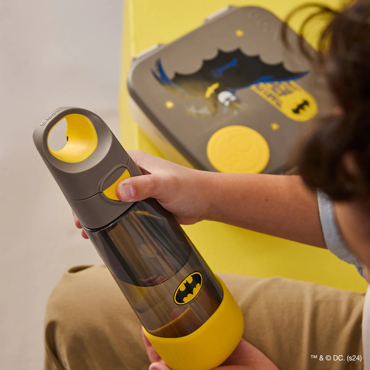 Sticlă b.box tritan cu pai 600 ml – Batman