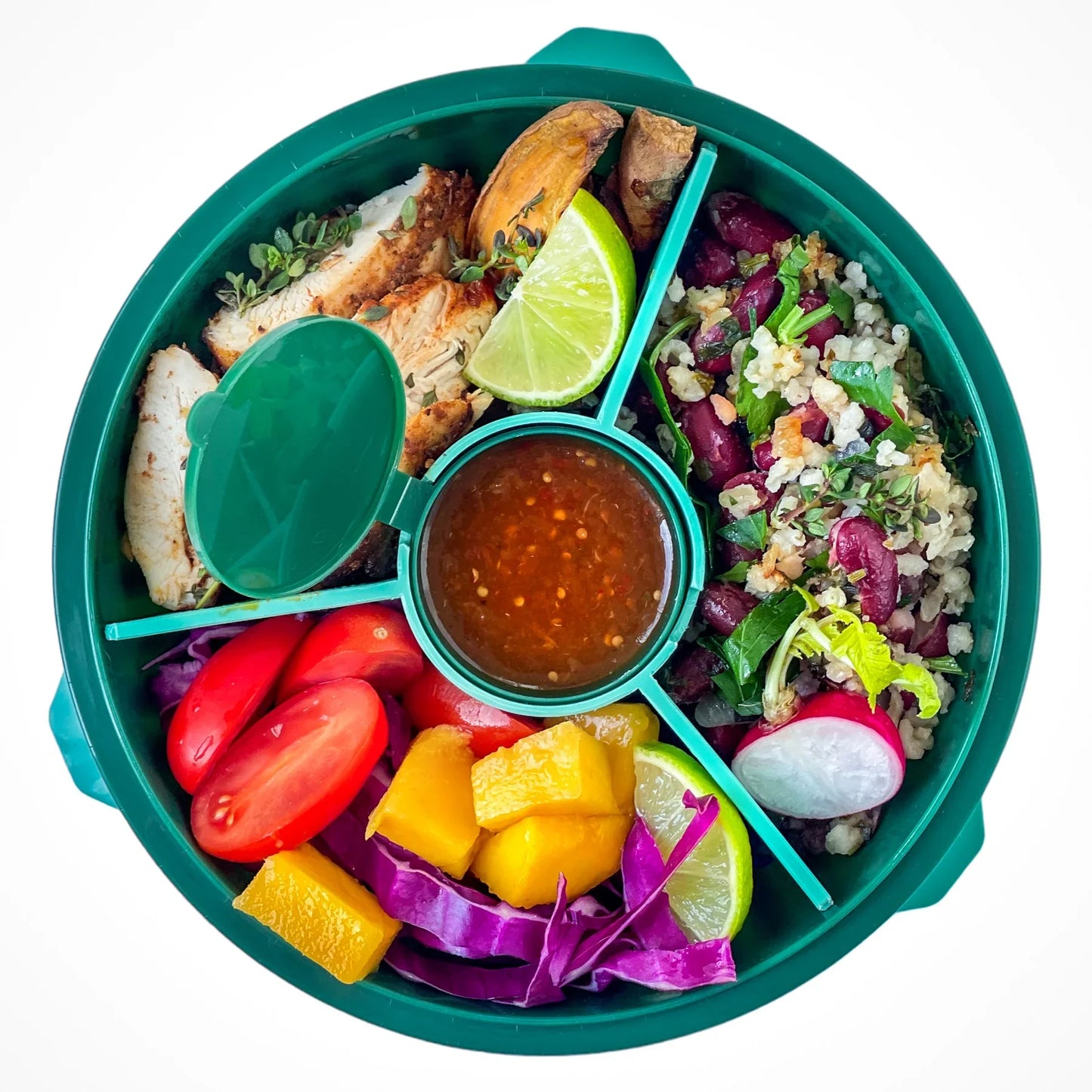 Recipient pentru salate Yumbox - verde închis