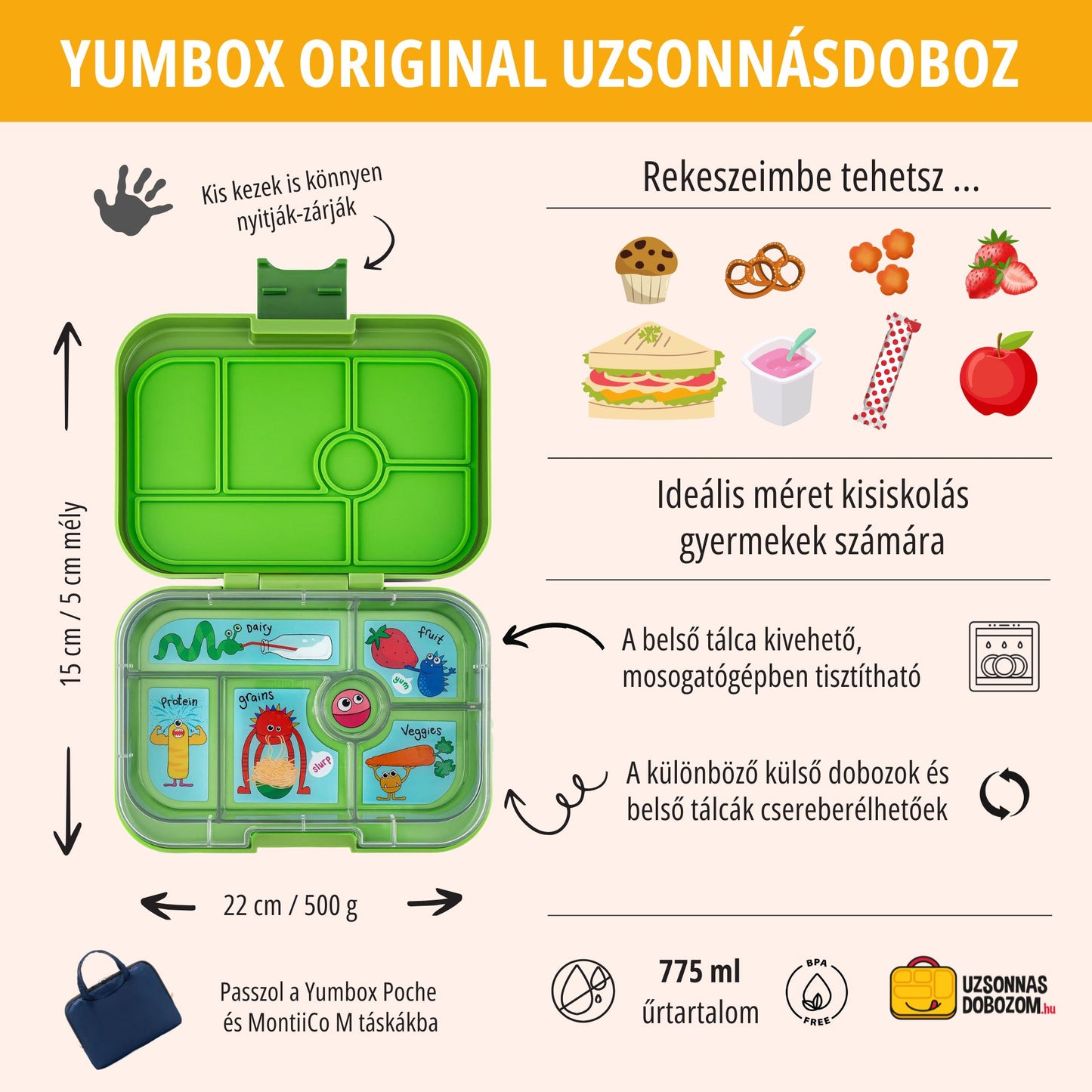 Yumbox Original Matcha Green / Monștri amuzanți