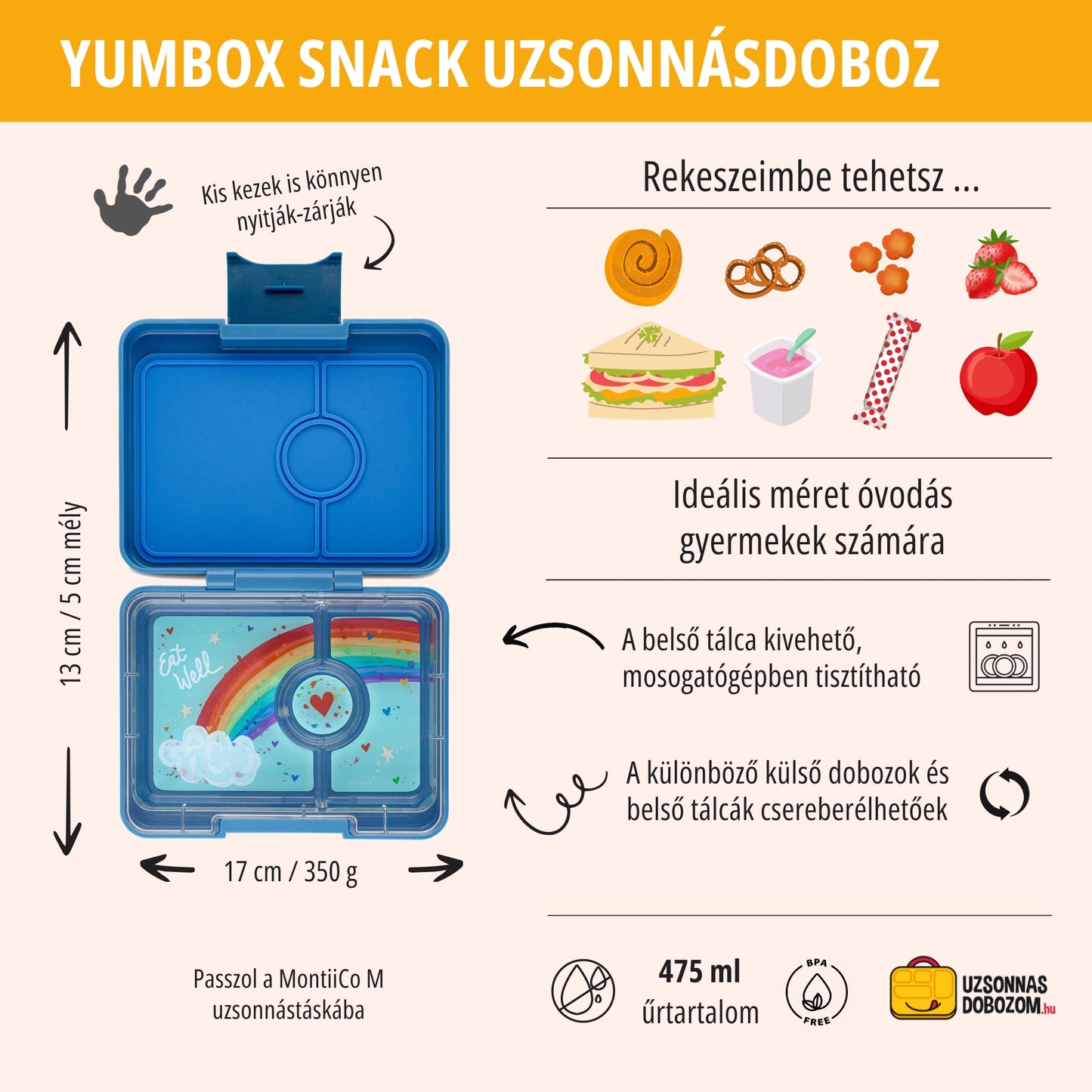 Yumbox Gustare Nori Albaștri / Curcubeu