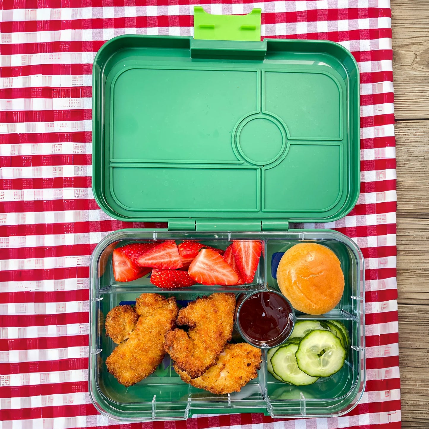 Yumbox Tapas XL Verde Palmier / Junglă (5 compartimente)