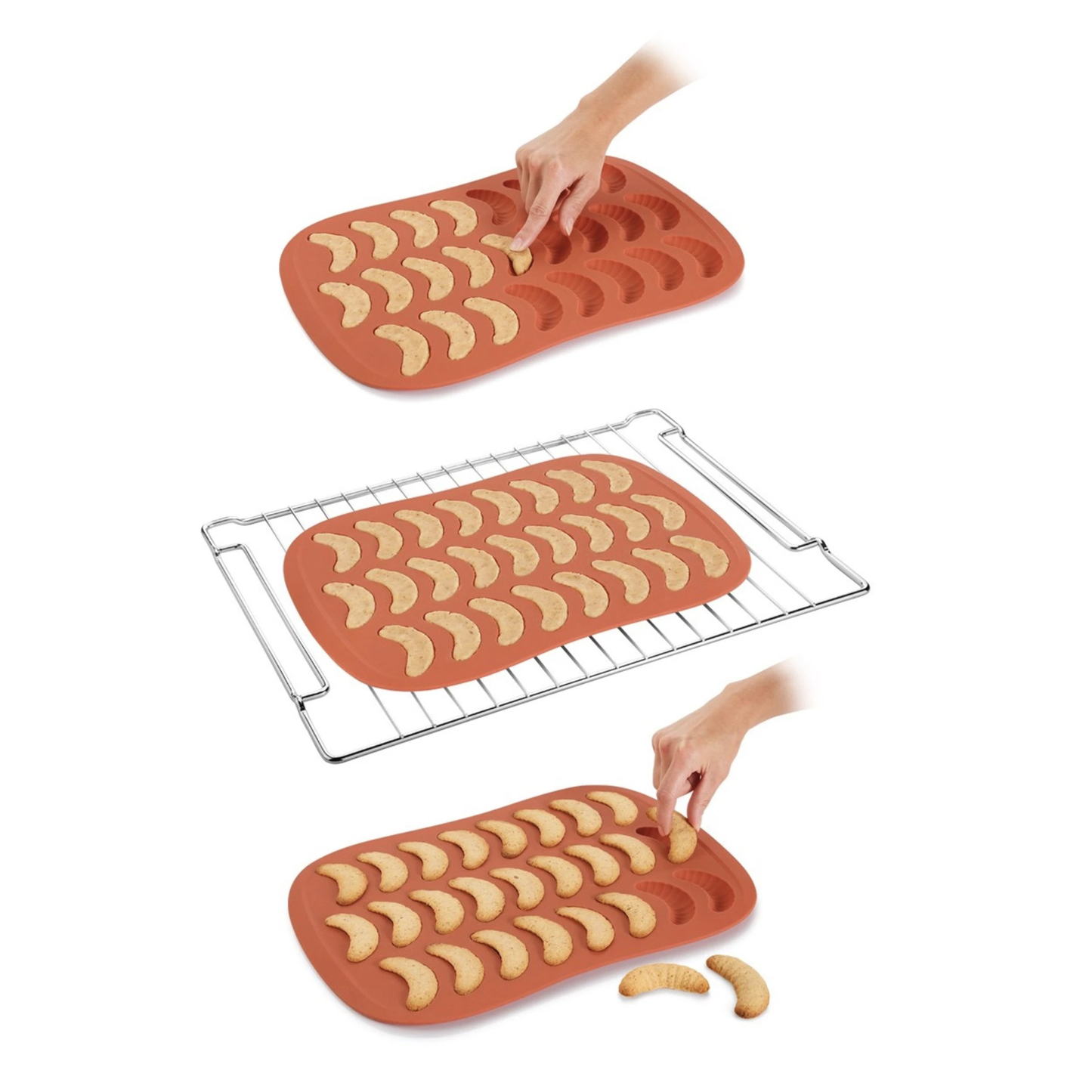 Formă de copt din silicon - croissant cu vanilie