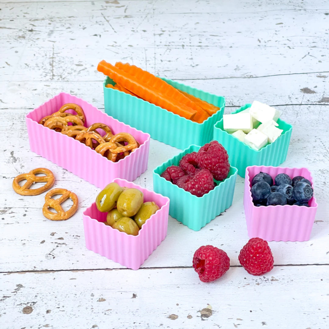 Set cub și cărămidă din silicon Yumbox (6 buc)