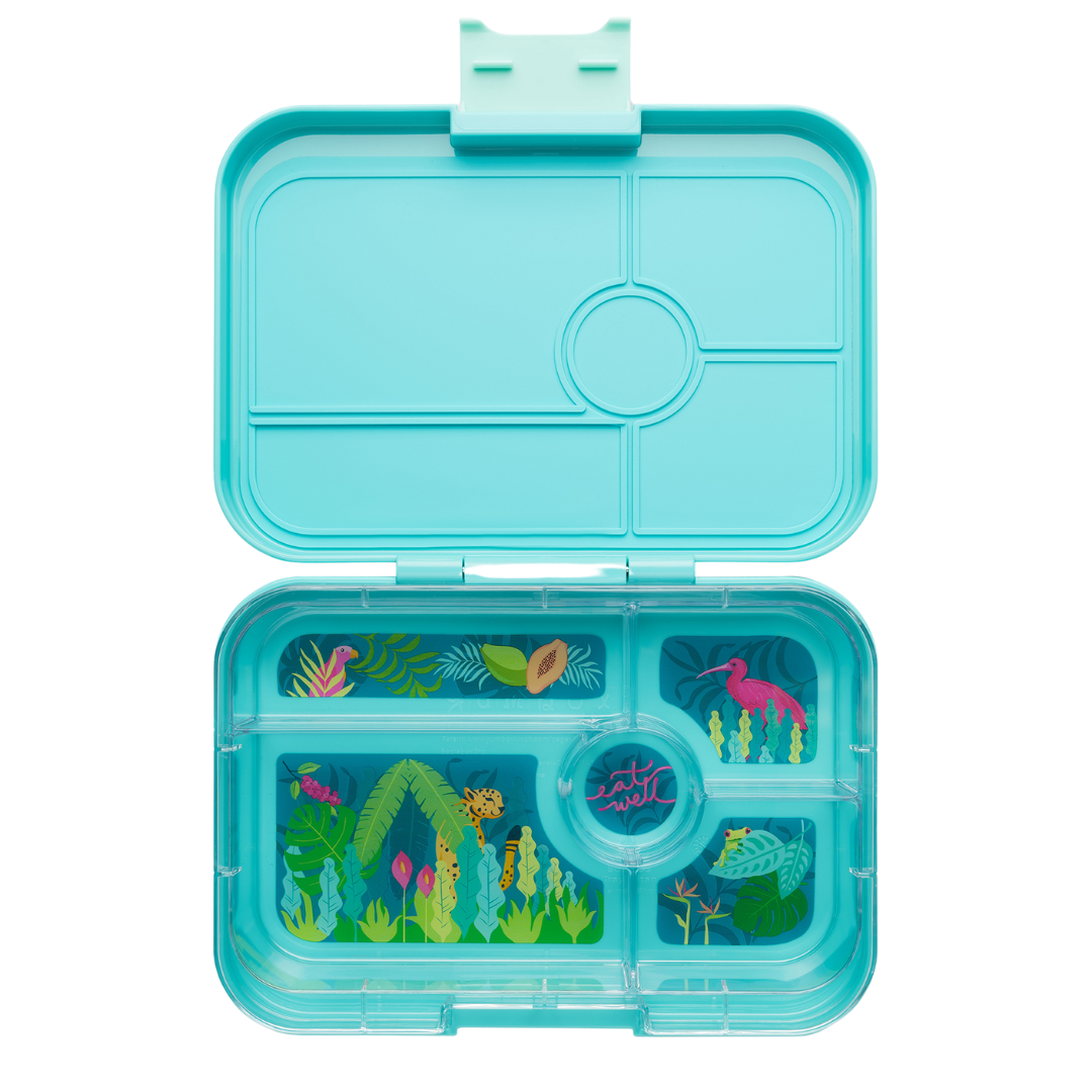 Yumbox Tapas XL Antibes albastru / Pastel Jungle (5 compartimente)