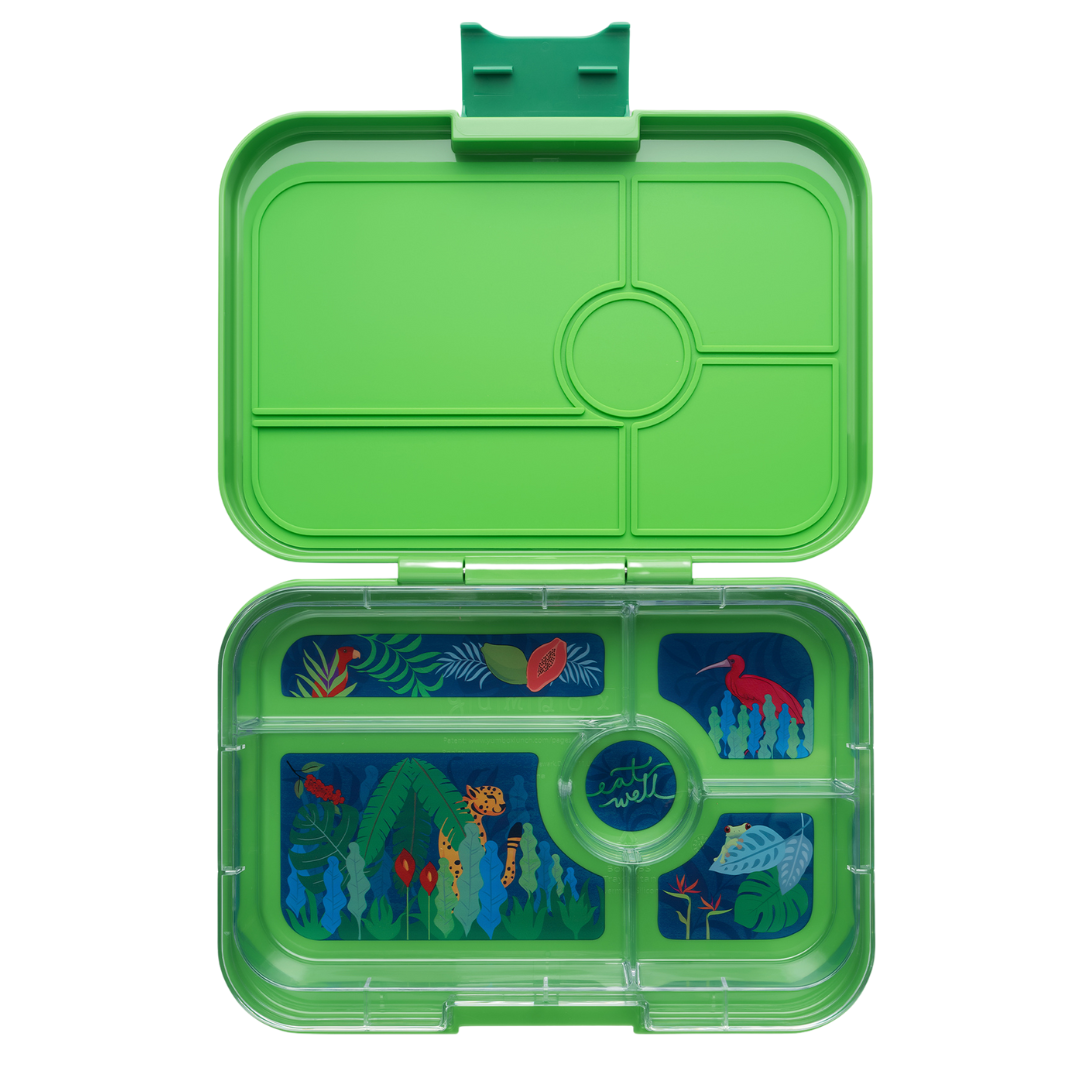 Yumbox Tapas XL Verde Jurassic / Junglă (5 compartimente)