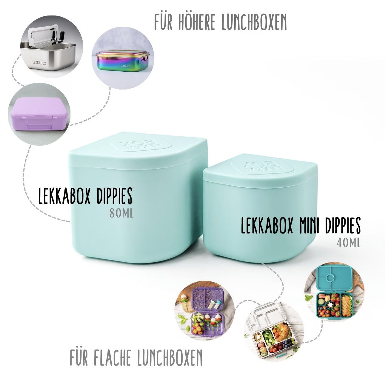 Set borcane din silicon Mini Dippies (2 buc) – mai multe culori