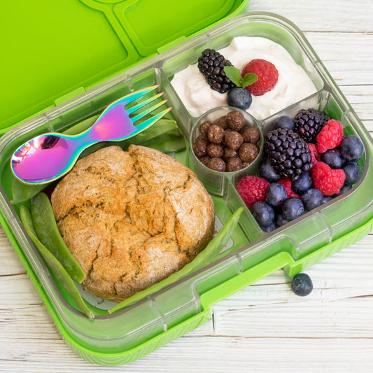 Lingură - furculiță din oțel inoxidabil - curcubeu