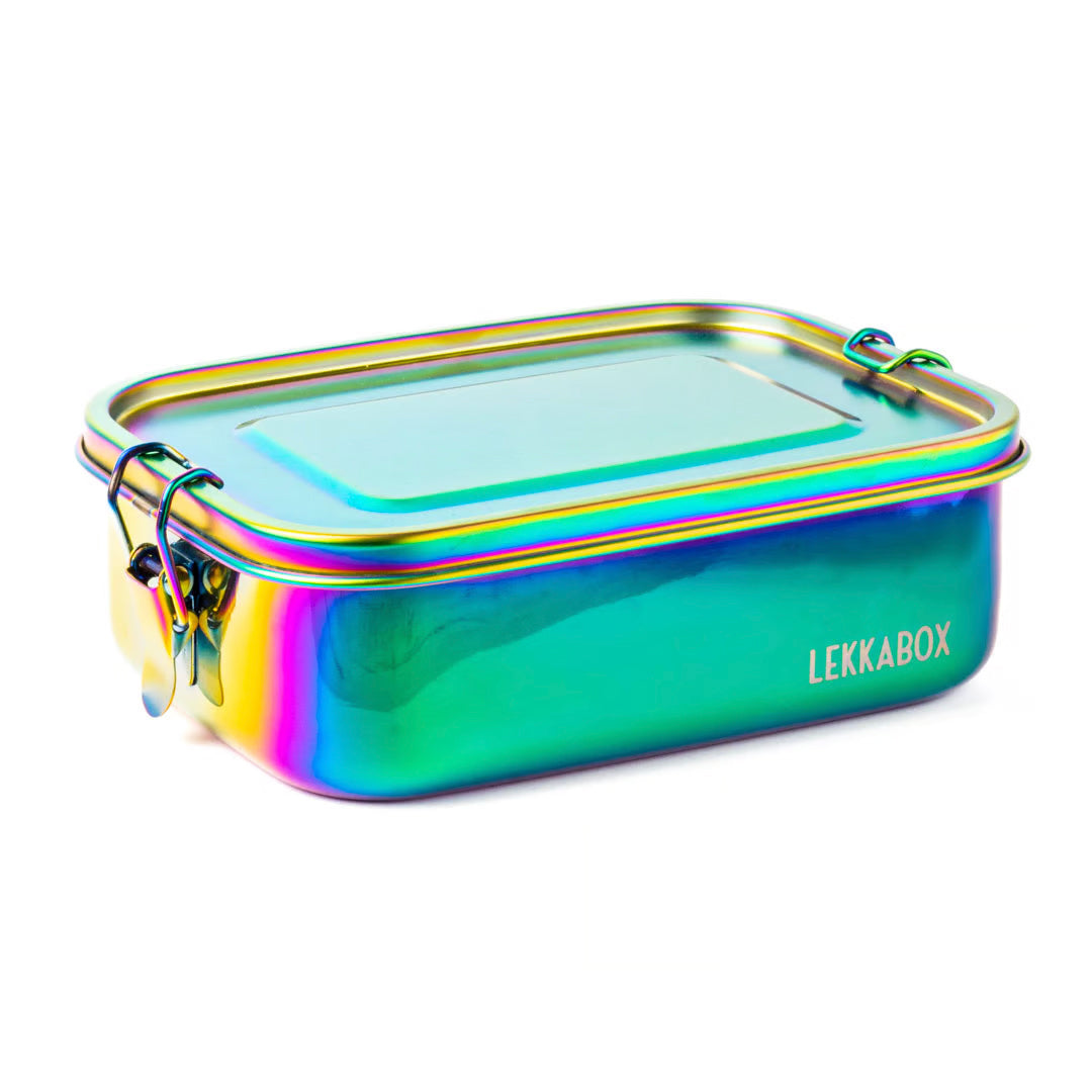 Lekkabox Rainbow Safe cu 3 compartimente 1000 ml - cutie de prânz din oțel inoxidabil