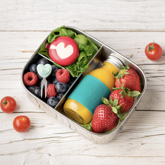 Lekkabox Juicy - Sticlă mini cu bandă din silicon (100 ml)