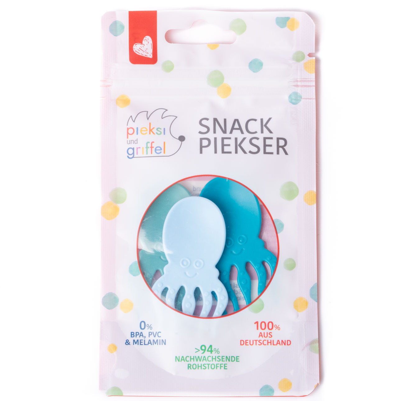 Set 3 furculițe-lingurițe în formă de caracatiță (diverse culori)