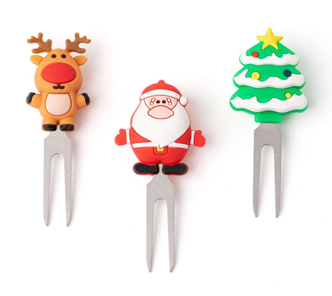 3 furculițe mini din oțel inoxidabil - Crăciun (5 cm)