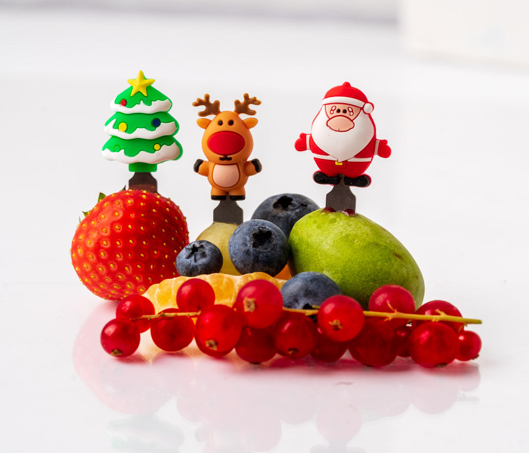 3 furculițe mini din oțel inoxidabil - Crăciun (5 cm)