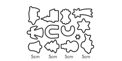 Forme pentru biscuiți de Crăciun (13 buc.)