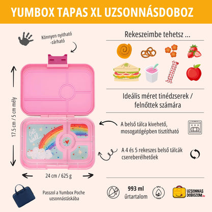 Yumbox Tapas XL Malibu Purple / Rainbow (4 compartimente)