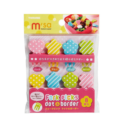 8 mini furculițe - cu dungi și buline