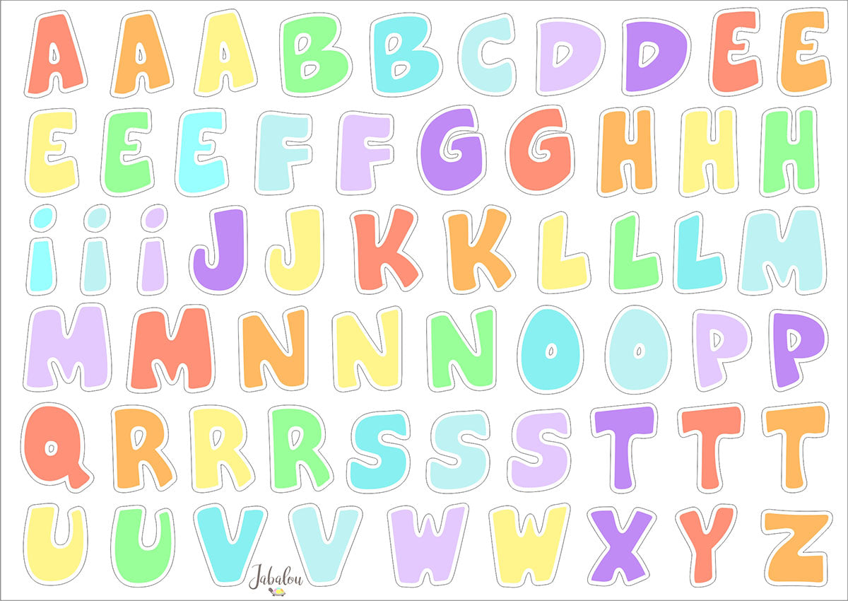 Autocolante Jabalou impermeabile, tip ABC, A5 (culori multiple)