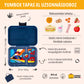 Yumbox Tapas XL Monte Carlo albastru / Mașini de curse (4 compartimente)