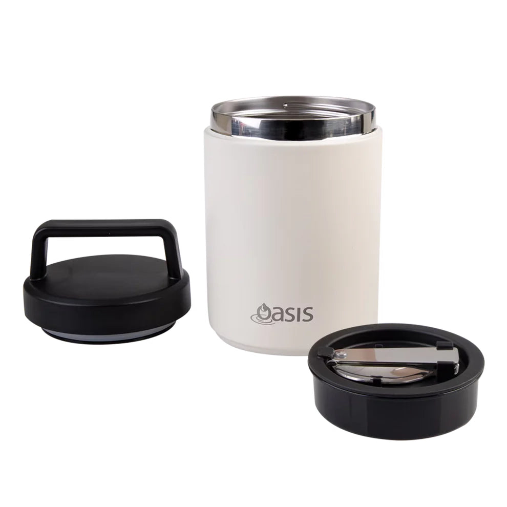 Termos alimentar din oțel inoxidabil Oasis cu lingură și recipient pentru sos, 480 ml (disponibil în mai multe culori)