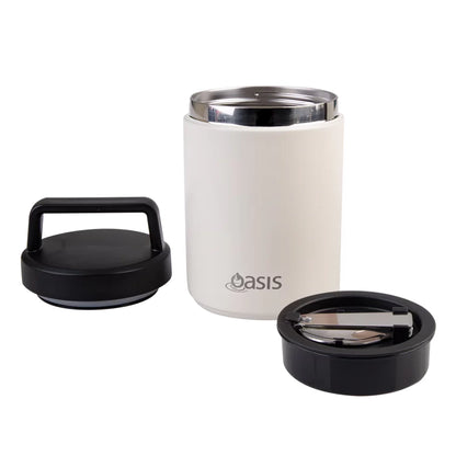 Termos alimentar din oțel inoxidabil Oasis cu lingură și recipient pentru sos, 480 ml (disponibil în mai multe culori)
