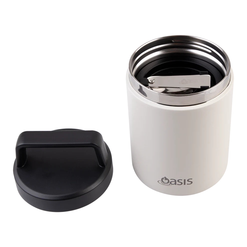 Termos alimentar din oțel inoxidabil Oasis cu lingură și recipient pentru sos, 480 ml (disponibil în mai multe culori)