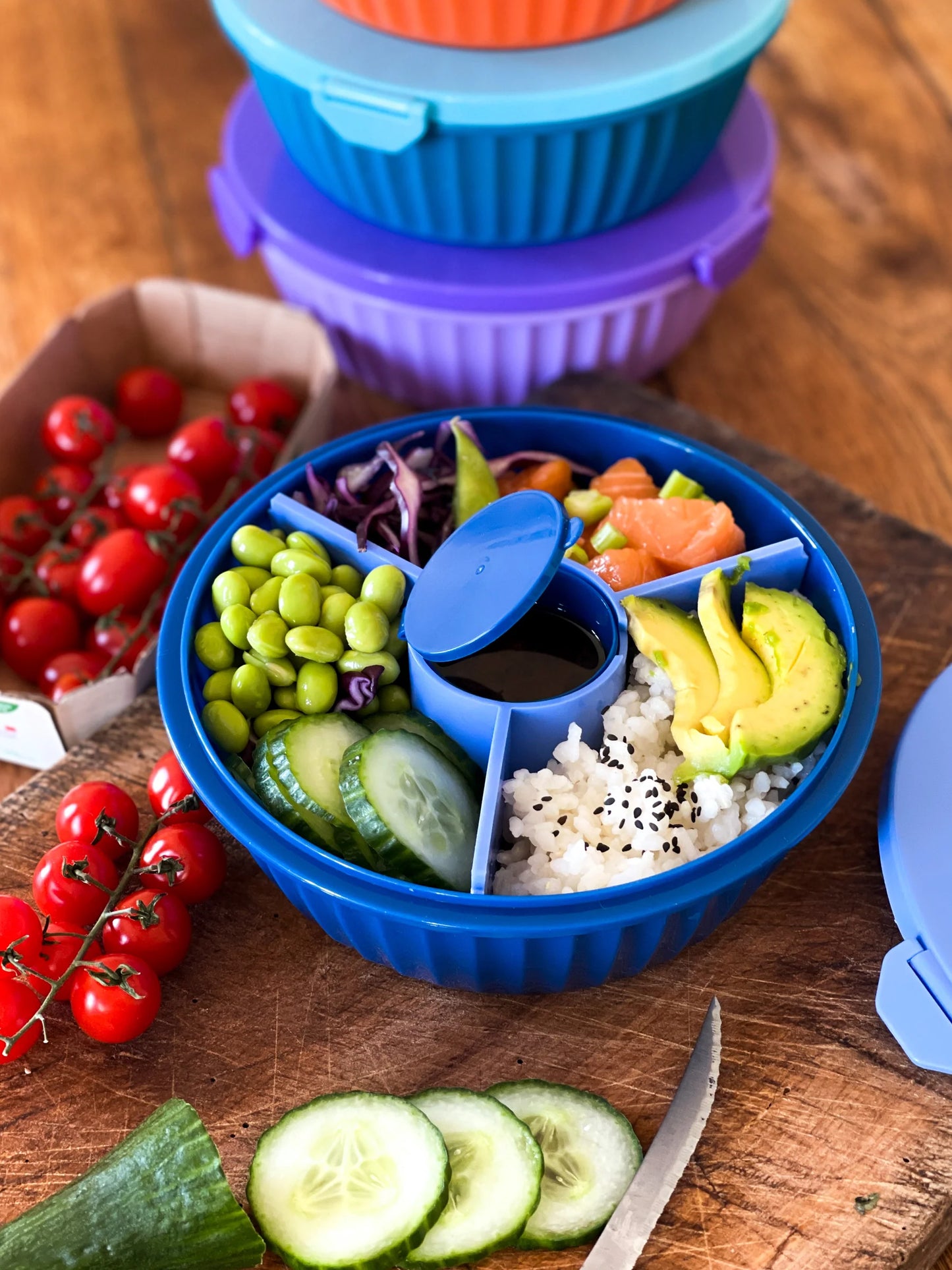 Yumbox salátás doboz - sötétkék