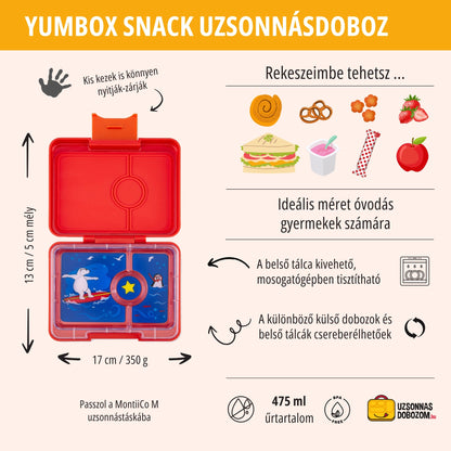 Yumbox Snack Roar Red / Polar Bear