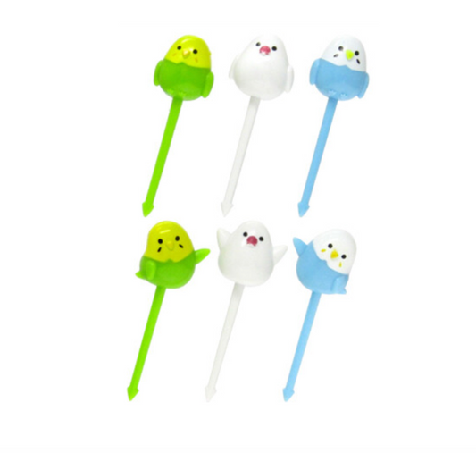 6 mini bețișoare - papagali