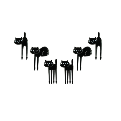 6 mini furculițe - pisici negre