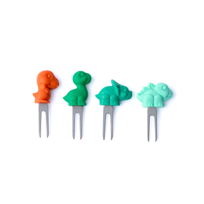 4 mini furculițe din oțel inoxidabil - Dinozauri