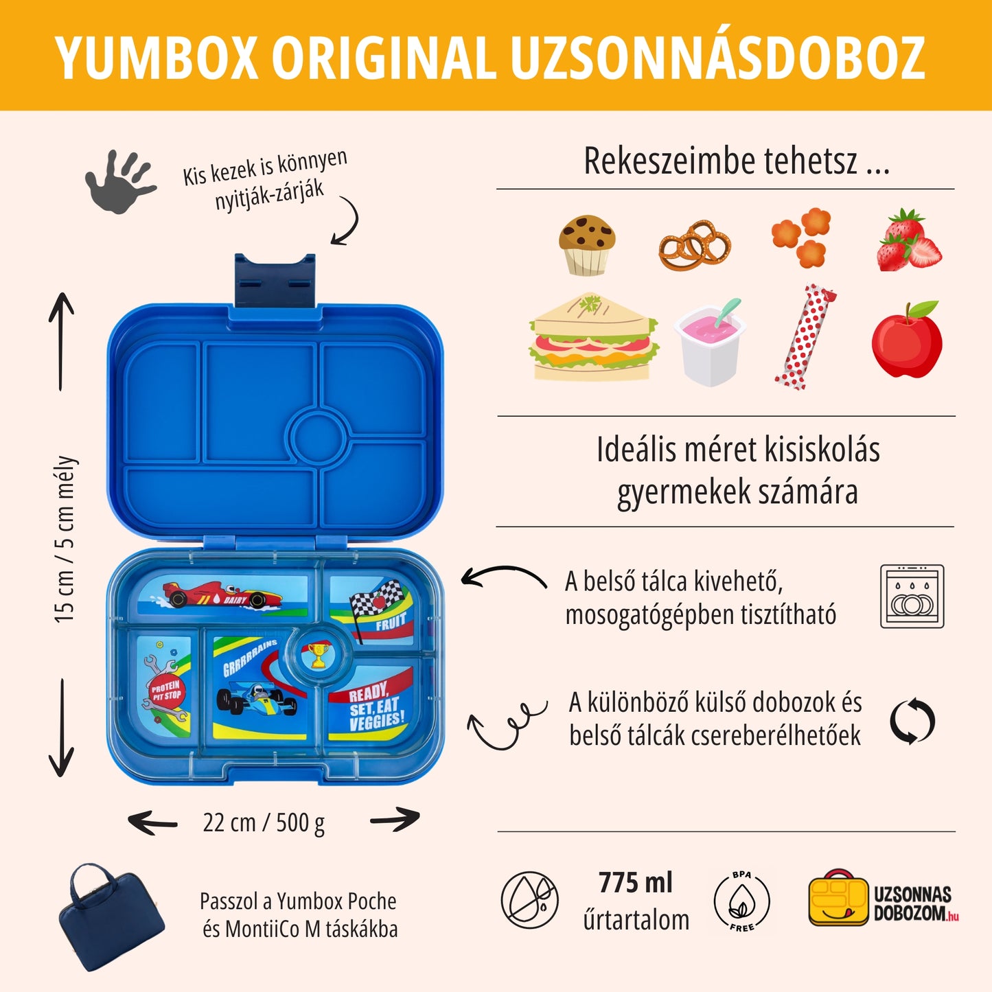 Yumbox Original Surf Blue / Mașini de curse