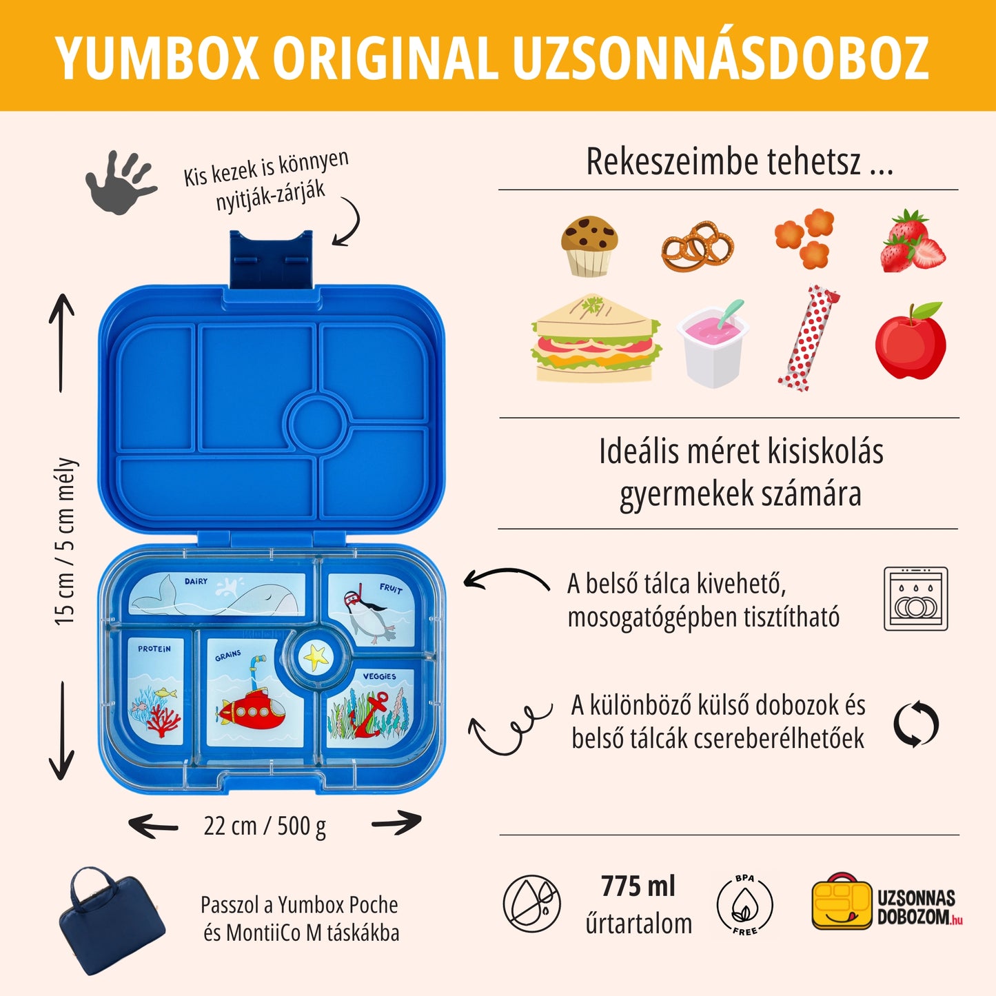 Yumbox Original Surf Albastru / Submarin