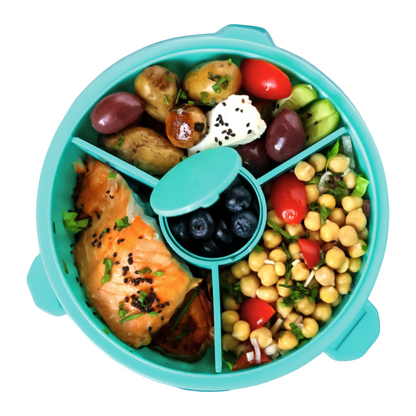 Recipient pentru salate Yumbox - albastru deschis