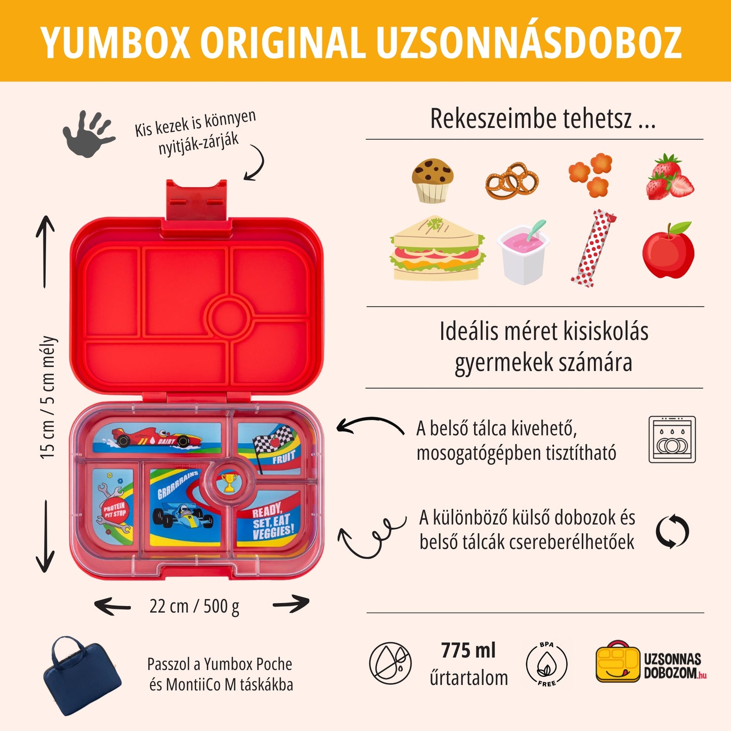 Yumbox Original Roar Red / Mașini de curse