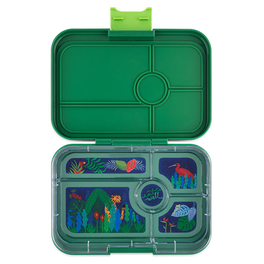 Yumbox Tapas XL Verde Palmier / Junglă (5 compartimente)
