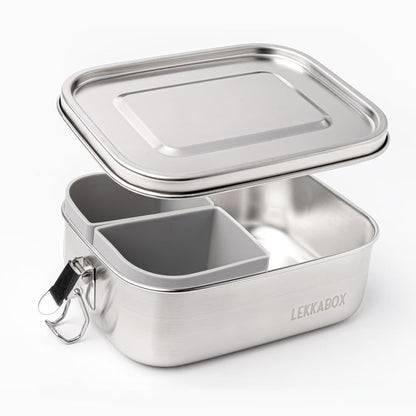Lekkabox Safe 800 ml - lunchbox din oțel inoxidabil cu 2 forme din silicon