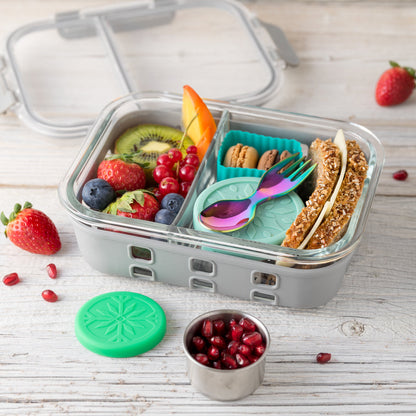 Lunchbox din sticlă cu 2 compartimente Lekkabox Prep - 900 ml