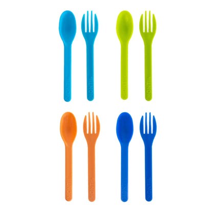 Set furculiță și lingură Montii - Burst (portocaliu, verde, albastru)