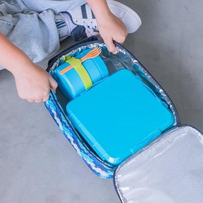 Set furculiță și lingură Montii - Burst (portocaliu, verde, albastru)