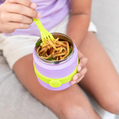 Set furculiță și lingură Montii - Burst (portocaliu, verde, albastru)