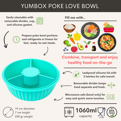 Recipient pentru salate Yumbox - albastru deschis