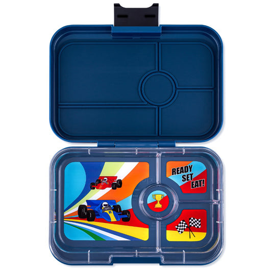 Yumbox Tapas XL Monte Carlo albastru / Mașini de curse (4 compartimente)