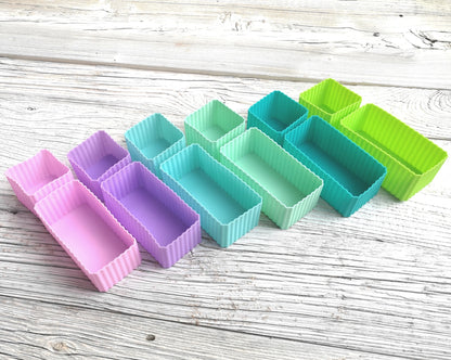 Set cuburi din silicon Lekkabox (4 buc.) - diverse culori