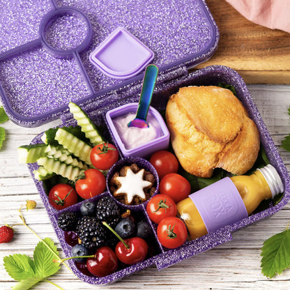 Lekkabox Juicy - Sticlă mini cu bandă din silicon (60 ml)