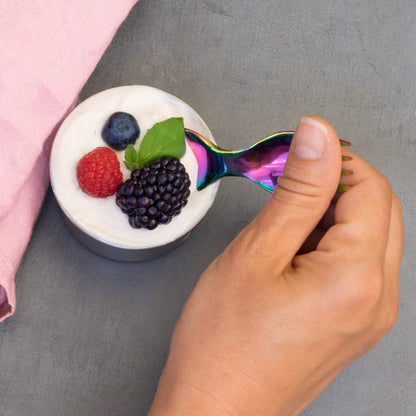 Lingură - furculiță din oțel inoxidabil - curcubeu