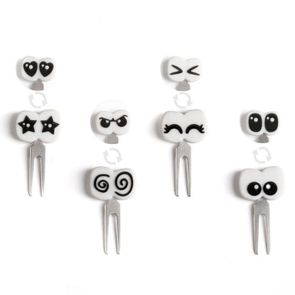 4 mini furculițe din oțel inoxidabil - Ochi