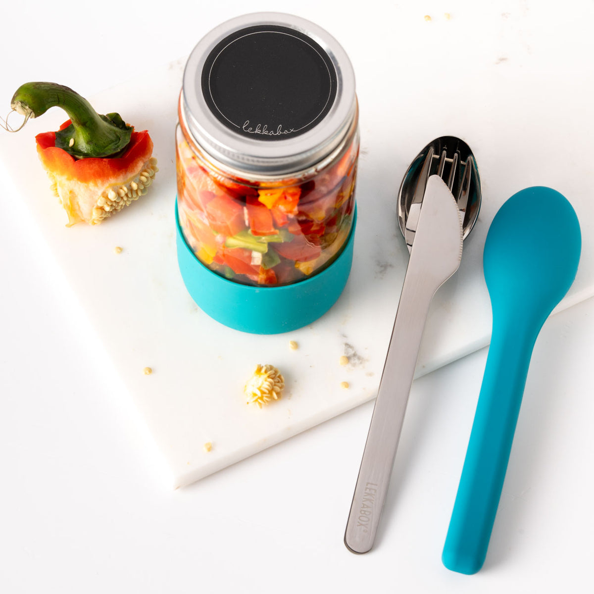 Set de tacâmuri Lekkabox Pocket cu husă