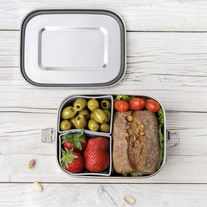 Lekkabox Safe 800 ml - lunchbox din oțel inoxidabil cu 2 forme din silicon